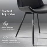 Brage Living Dining Chairs Set of 2, PU Leather Modern Armless Kitchen Dining Room Chairs