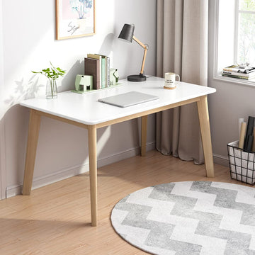 Simple Wooden Writing Desk - 39" W PC Laptop Computer Table, White