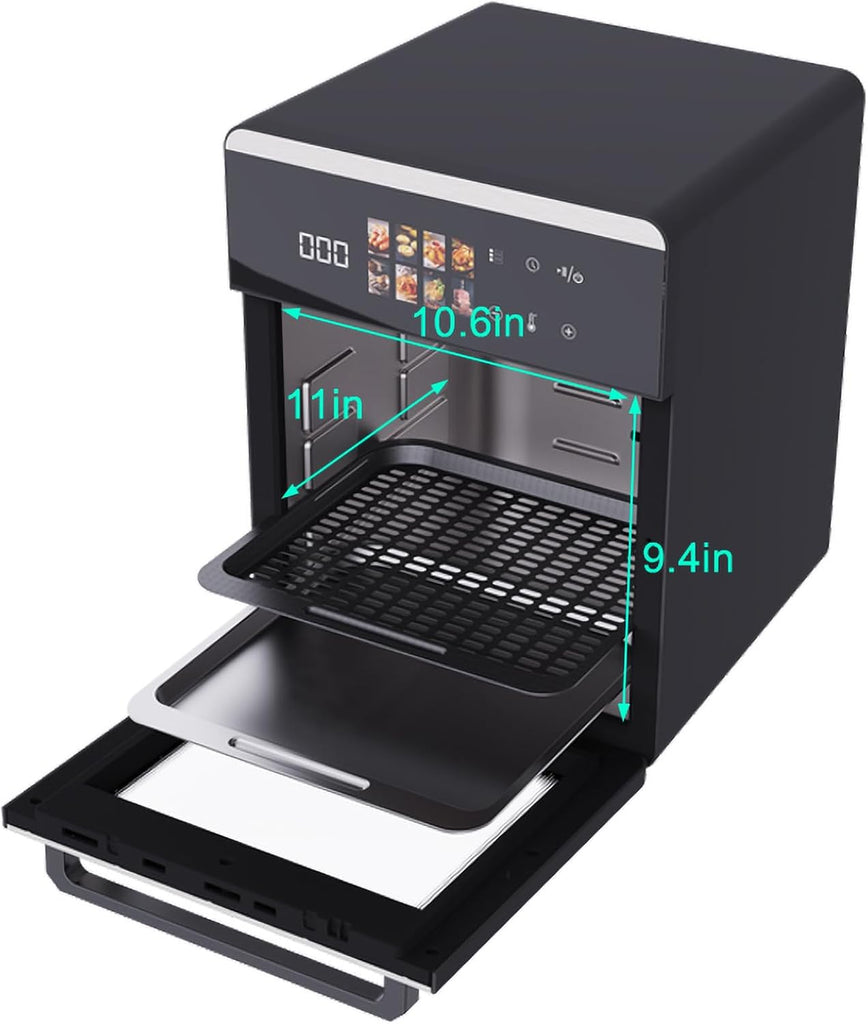 18QT Large Air Fryer Oven with Touch Screen Display, 10-in-1 Air Fry, Roast, Bake, Broil, Dry, Frozen, Proof Combo