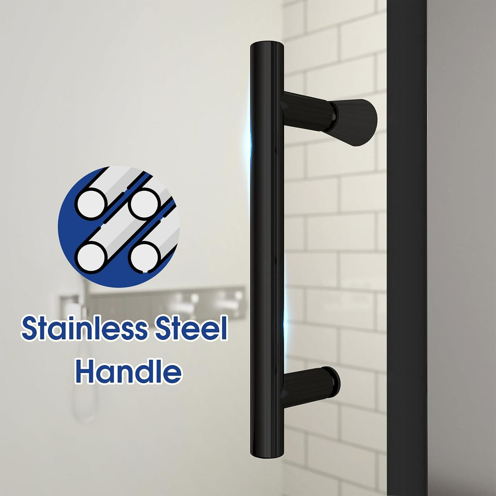 30-31.4" W x 72" H Frameless Pivot Shower Door, 1/4" (6mm) Clear SGCC Tempered Glass Shower Door