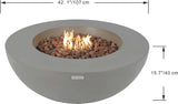 Elementi Lunar Bowl Cast Concrete Fire Table - Natural Gas Outdoor Fire Pit