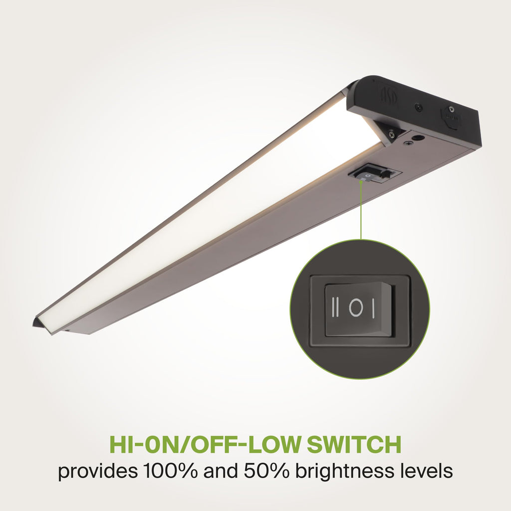 Bronze Swivel LED Under Cabinet Light, 32 Inch 16W, Plug in/Hardwired
