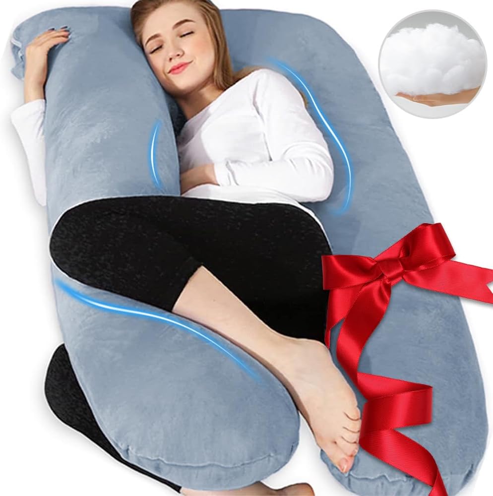 Pregnancy Pillow, C Shaped Full Body Pillow Maternity Pillow for Women 55 inch, Pregnancy Pillows for Sleeping