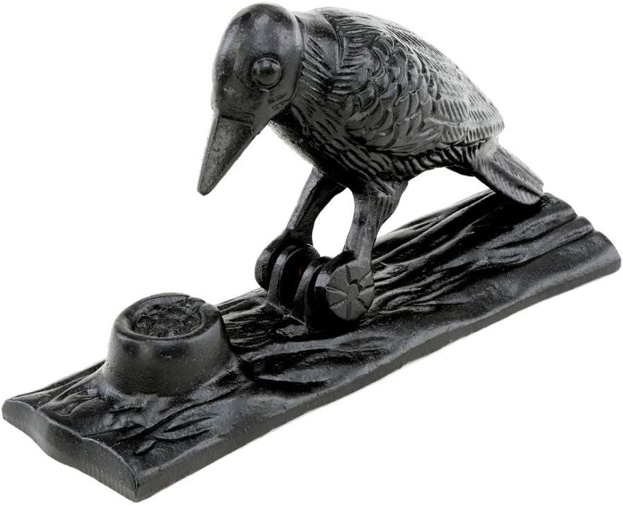 Cast Iron Woodpecker Door Knocker, 6.5" in Black Finish with Mounting Hardware