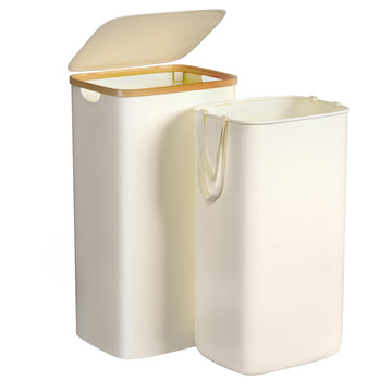 Large Laundry Hamper, 100L Waterproof Laundry Basket with Lid and Removable Bag, Collapsible Tall Clothes Hamper with