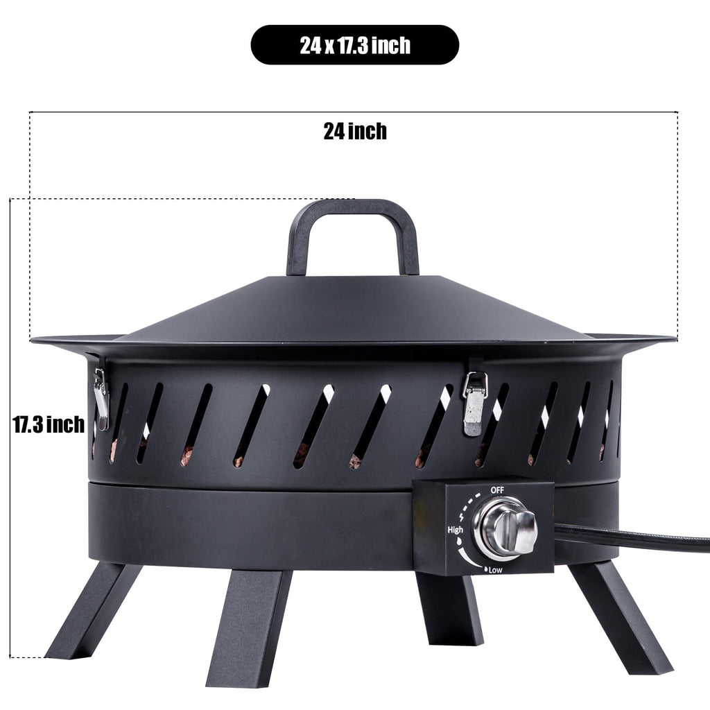 24 inch Portable Propane Fire Pits with Grill