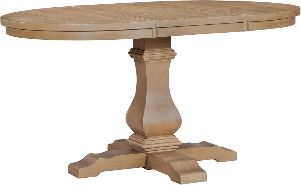 Tokin Extendable Dining Room Table for 6, Wooden Round Expandable Kitchen Table, Vintage Oval Dining Table for Dining
