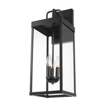 Outdoor Wall Sconce Light, 24 Inch Tall Transitional Exterior Wall Bracket Lighting with Clear Glass, Anti-Rust