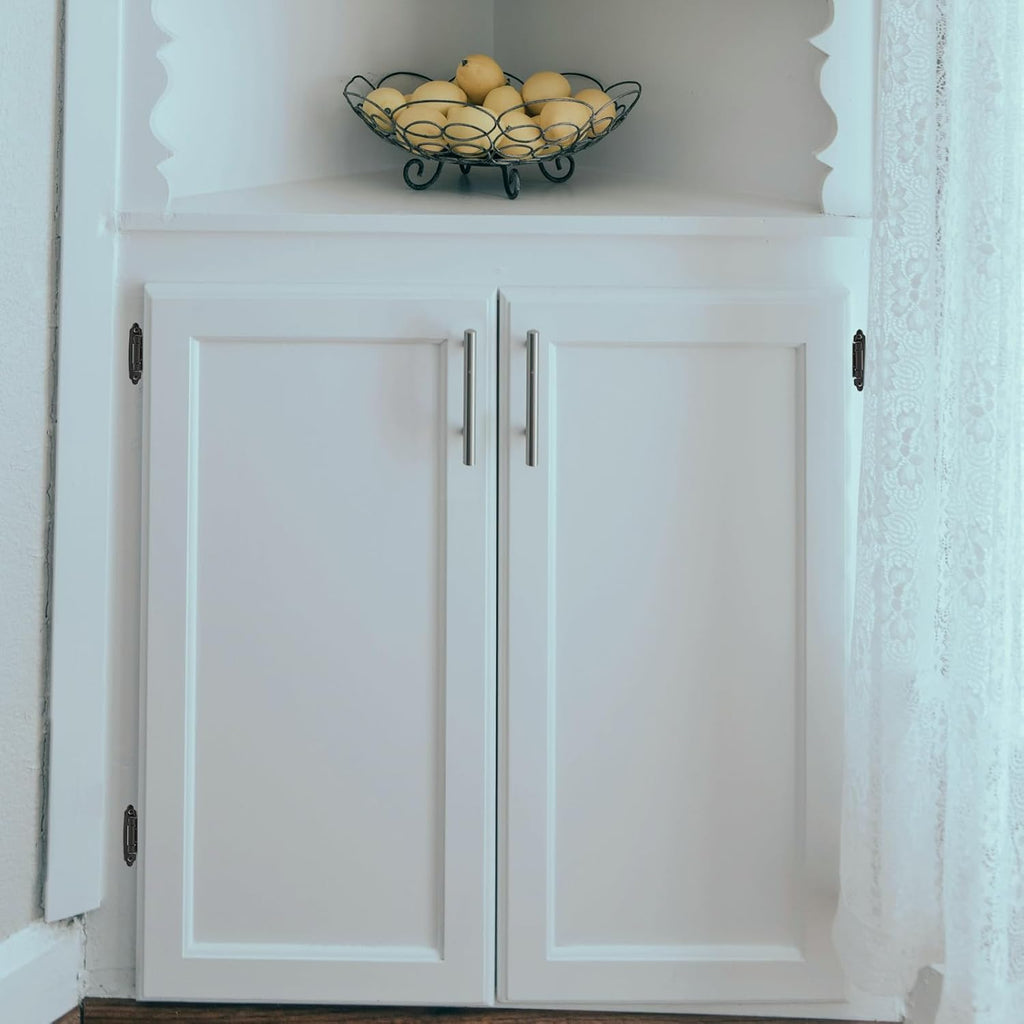 4 Pack (2 Pairs) Matte Black Cabinet Hinges Doors, Self-Closing, 1/2 Inch Overlay (Variable), Semi-Concealed Face