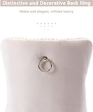 Tufted Velvet Dining Chairs Set of 2, Upholstered Chairs with Nailhead Back and Ring Pull, Solid Wood Legs, Beige