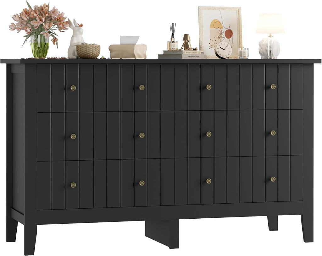 Modern 6 Drawer Double Dresser with Deep Drawers, Chest of Drawers with Wide Toptable, Wide Storage Organizer Cabinet