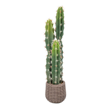 Artificial Cactus Plants Outdoor 3ft, Large UV-Resistant Fake Cacti Plant in Brown Pot, Faux Floor Desert Plant Hotel