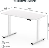 EN1 One-Piece Standing Desk 48 x 24 Inches Height Adjustable Electric Sit Stand Up Desk Home Office Desk