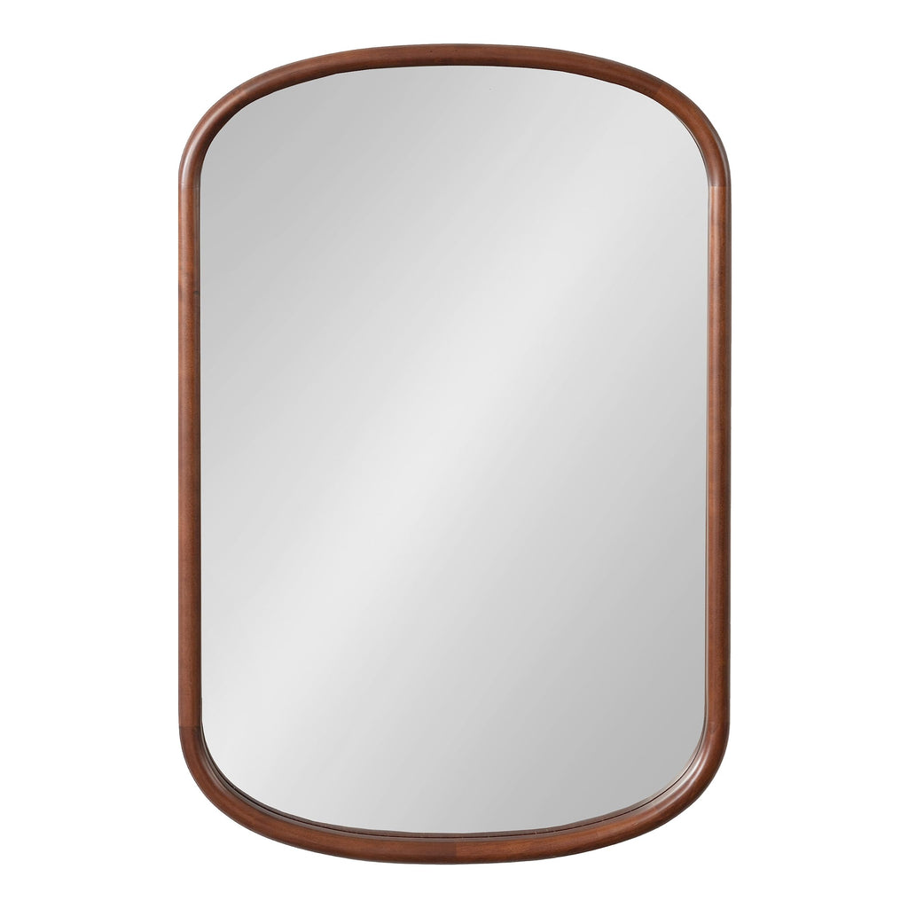 Talma Arched Oval Wall Mirror; 24 x 36; Dark Walnut; Transitional Capsule Mirror with Solid Poplar Wood Frame and