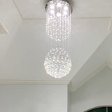 Contemporary 2 Balls Raindrop Crystal Chandelier Flush Mount Cylinder Chandelier Light Fixture Ceiling Lamp for Dining Room Living Room Kitchen Foyer Hallyway A100-B00NGCAB5I