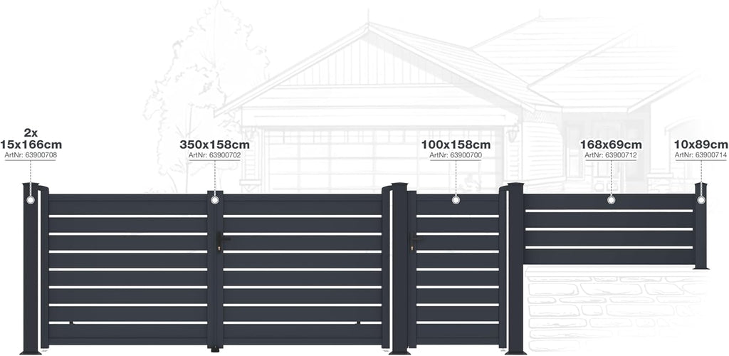 Reno Fence Panel 168 x 69 cm Anthracite