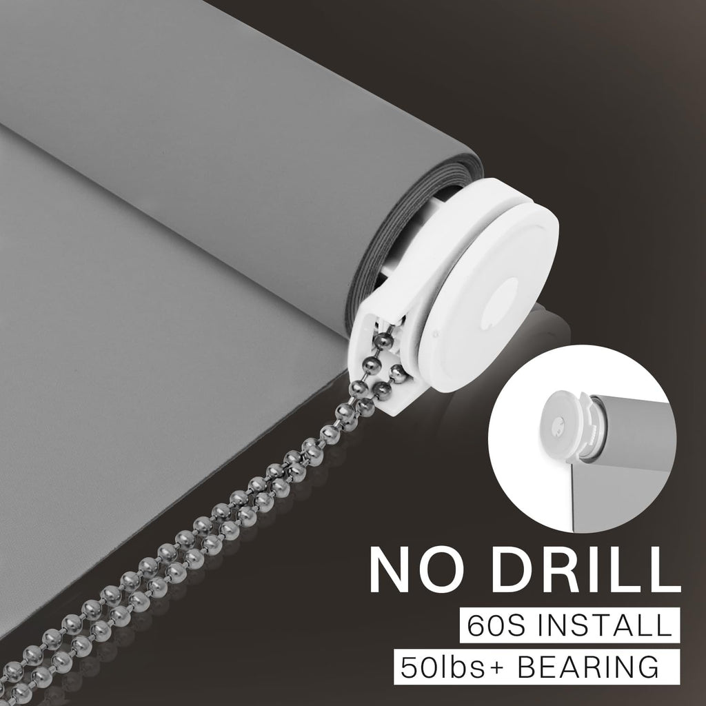 No Drill Blackout Roller Shade 40" W x 75" H, Beige