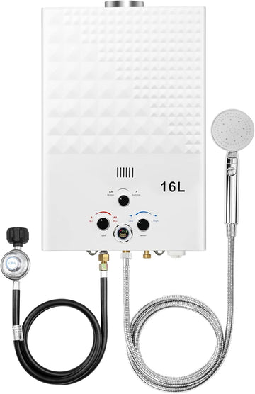 Tankless Water Heater Propane 4.21GPM 16L Outdoor Portable GasHot Water Heater Instant Propane Water Heater with