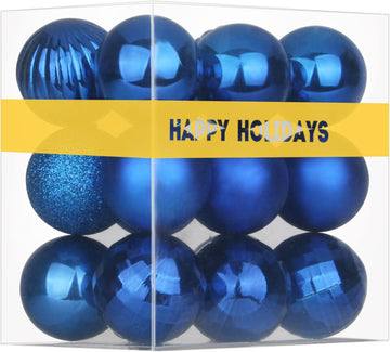 Royal Blue 3.2" Large Christmas Balls - Christmas Tree Decoration Ornaments Shatterproof Hanging Balls for Birthday - Set of 18