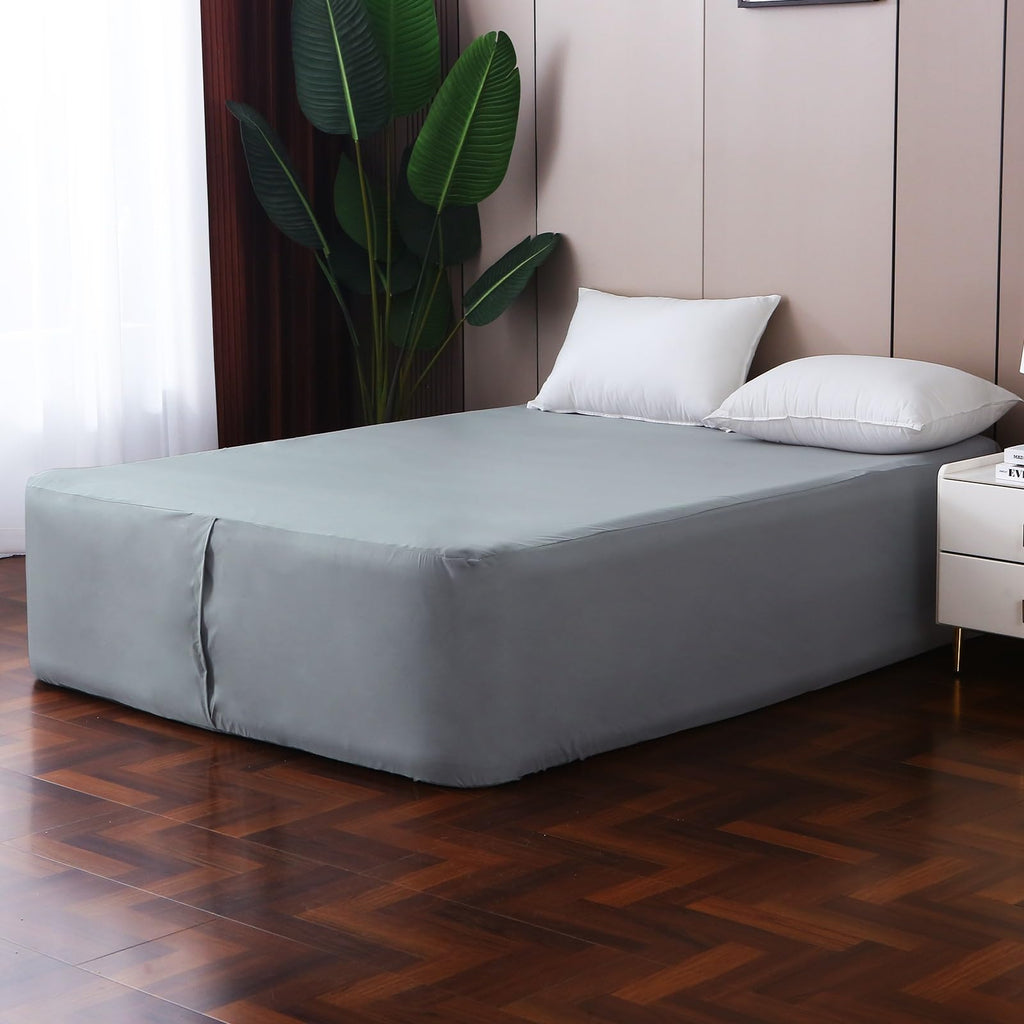 Fitted Sheet for Air Mattress with Pump Opening, Queen, Gray