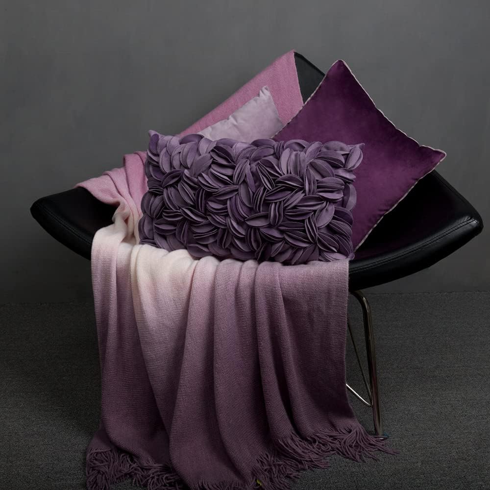 Hand Crafted Stereo Flower Throw Pillow Cover Rectangular Cushion Cover Soft Pillow Case