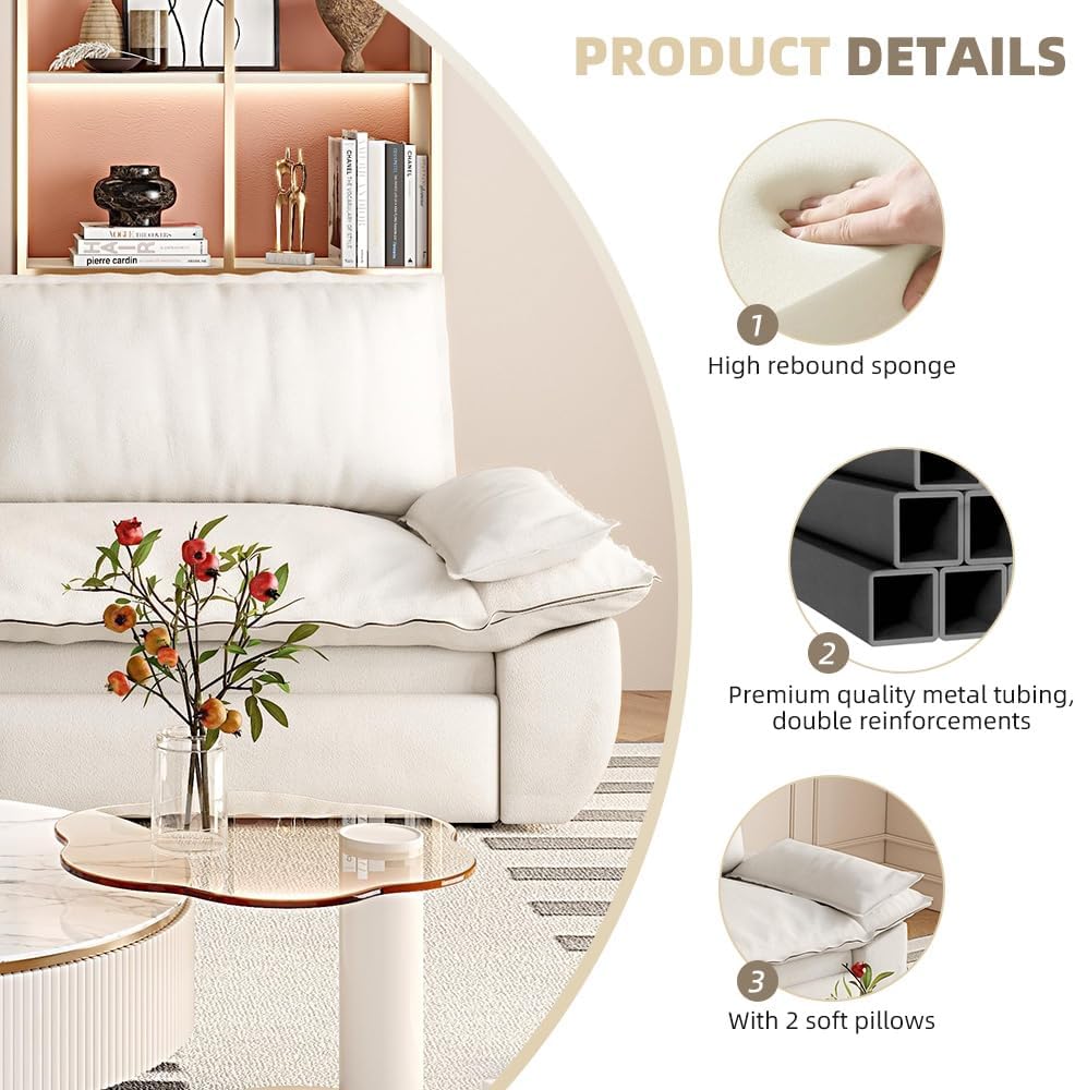 3-in-1 Convertible Sofa Bed Queen Size Pull Out Sleeper Sofa with Heavy Duty Metal Frame, Luxurious Velvet