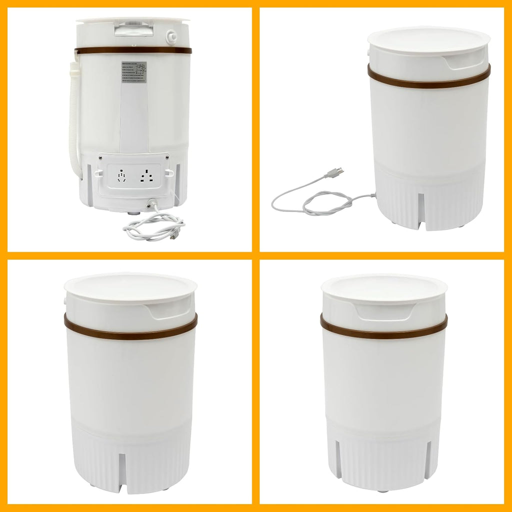 Mini Washing Machine, 260W Portable Compact Spin Dryer, 4.5L/1.19Gal Capacity Semi-Automatic Washer with Dehydration