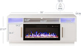 70" Fireplace TV Stand for TVs Up to 80", LED Light Entertainment Center with 36" Electric Fireplace Heater, Storage Cabinet, Media Console Table for Living Room - Avenue (White) A132-B0BVY8M9Z9
