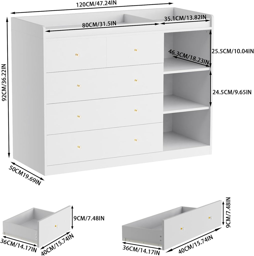 Nursery Dresser Changing Table Dresser with Changing Top for Kid's Room