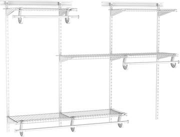 ShelfTrack Wire Closet Organizer System, Adjustable from 4 to 6 Ft., With Shelves, Clothes Rods, Hardware, Durable