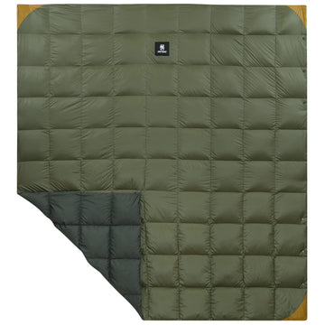 Down Camping Blanket 2 Person -Warm, Lightweight, Packable, Puffy Outdoor Travelling Blanket for Cold Weather