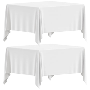 Square Tablecloth 85 x 85 Inch - Set of 2 Extra Soft Square Tablecloths - Stain and Wrinkle-Resistant