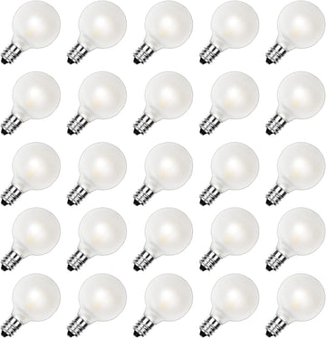25PK G40 LED Frosted Replacement Bulbs, E12 Candelabra Base Globe Bulbs