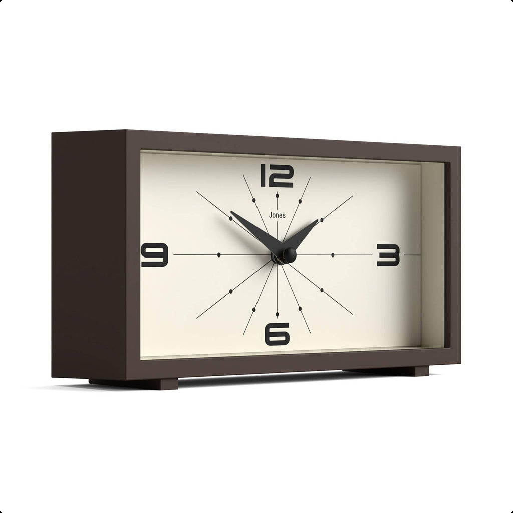 Odeon Desk Clock | Modern Rectangular Design | Brown