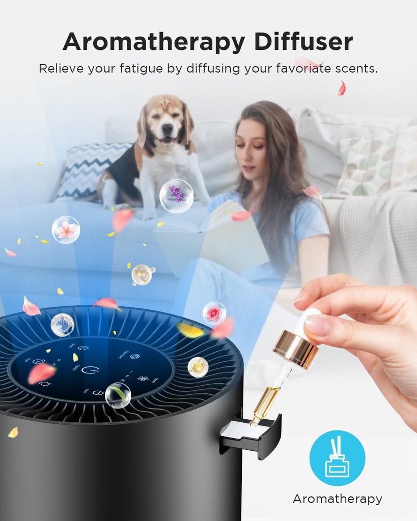 Air Purifiers for Home Large Room Pets Up to 1300 Sq Ft, H13 True HEPA Air Purifier Cleaner with 360