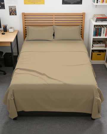 Full XL Sheets - 4 Piece Full XL Sheet Set - Breathable & Cooling - Beige