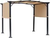 8' x 10' Retractable Pergola Canopy Steel Frame Polyester Fabric Gazebo with Retractable Canopy Shade Awning