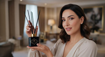 Gold Heart Reed Diffuser - Set of 8 Premium Eco-Friendly Bamboo Sticks, Scented Oils that neutralize Odors, Leaving