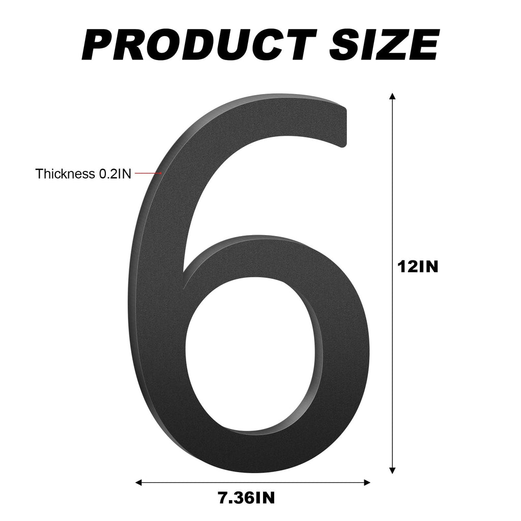 12 Inch Floating House Numbers for Outside, Address Numbers
