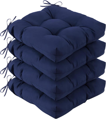 Outdoor Chair Cushions Set of 4, 19" x 19" x 5", Waterproof Outdoor Seat Cushions Furniture, Fade-Resistant Patio