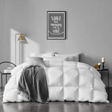 Lightweight Feather Down Comforter Twin - Ultra Soft 100% Organic Cotton Quilted Duvet Insert