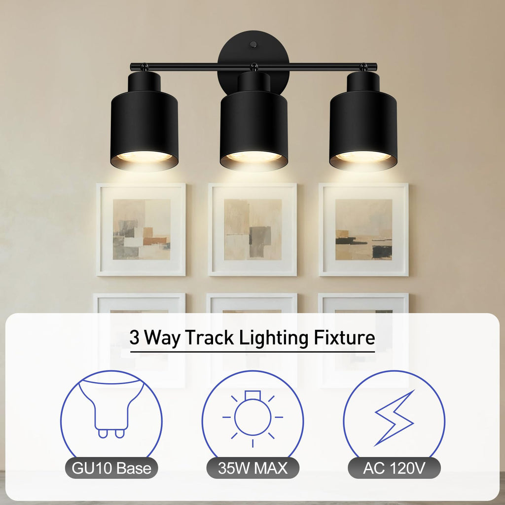 Led Track Lighting,Black Ceiling Lighting Fixtures,Wall Sconces Ceiling Spotlight with Foldable Light Arms