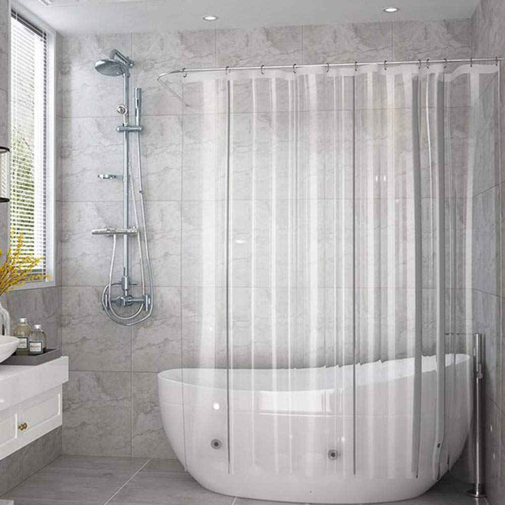 Extra Long Shower Curtain Liner, Waterproof Clear Shower Liner 72 x 86inches with 3 Bottom Magnets, Transparent