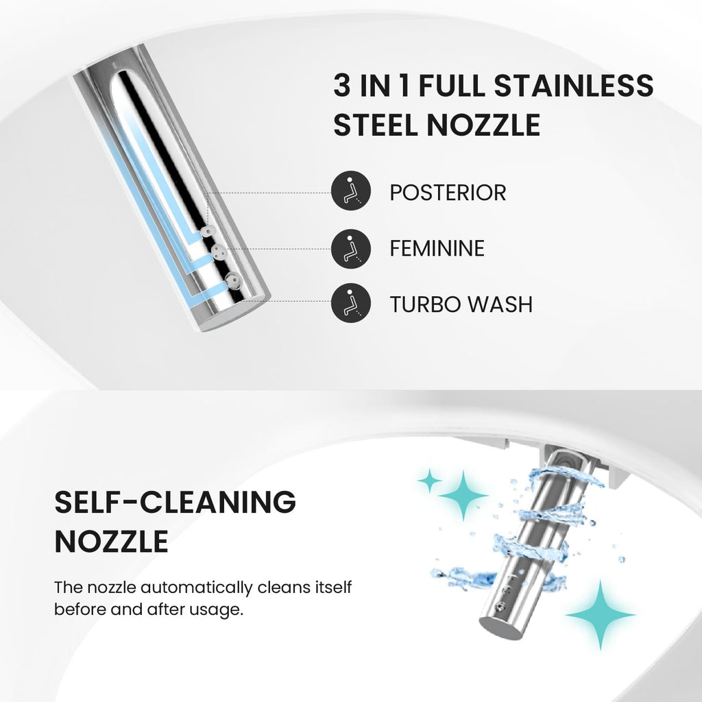 STYLEMENT TCB-8100B Smart Toilet for bathrooms, Elongated One Piece Toilet, 1.12 GPF, Auto Dual Flush