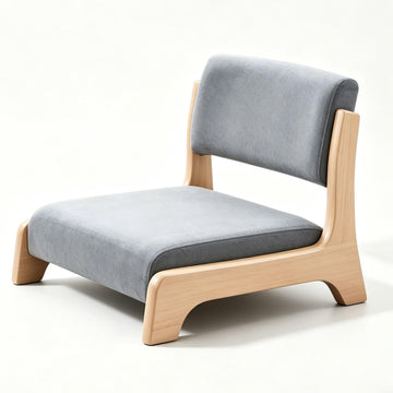 Japanese Floor Chair, Zaisu Meditation Chair, Back Support, Wood Low-Back Tatami, Soft Cushion, Portable Armless for