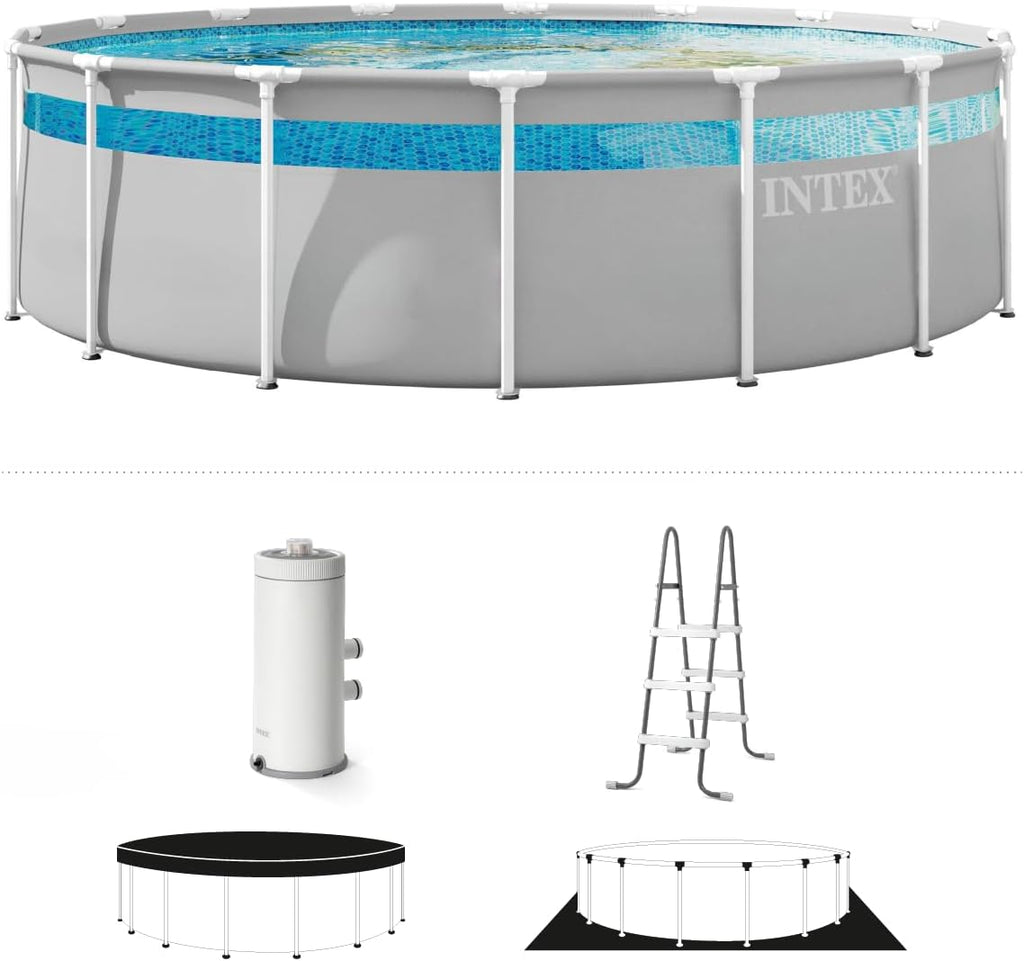 26721MZ 14ft x 42in Prism Frame Clearview Premium Above Ground Pool Set: Includes 1000 GPH Krystal Clear Cartridge