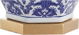 25" Blue/White Classic Traditional Ginger Jar Ceramic LED Table Lamp, Chinoiserie Table Lamp Bedroom, Gold Base
