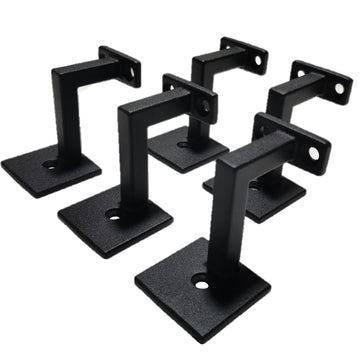 Square Handrail Brackets for Staircase Stair Railing Brackets with Screws (Pack of 5) (Textured Black)