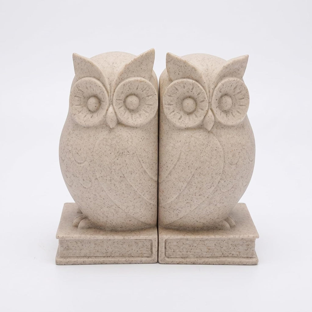 Bookends Sculptural Bookends with Rectangular Base Cute Bookend Holder for Bookshelf, Desk, Living Room, Gray