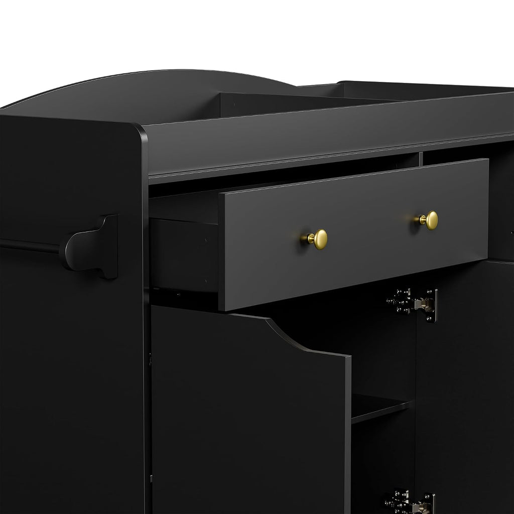Baby Dresser Baby Changing Table,Nursery Dresser for 2 Drawers & 2 Open Drawers Easy to Reach Items,Spacious Open